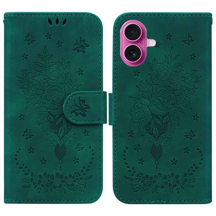 Butterfly Rose Embossed Leather Phone Case