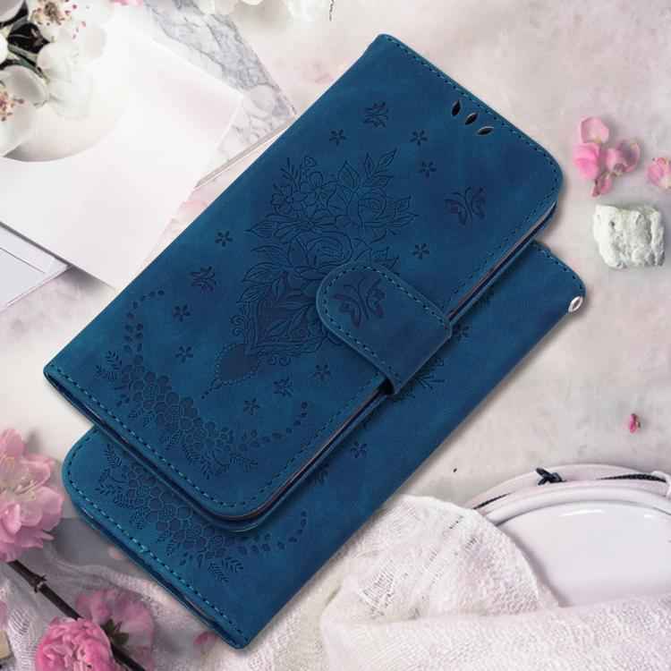 Butterfly Rose Embossed Leather Phone Case