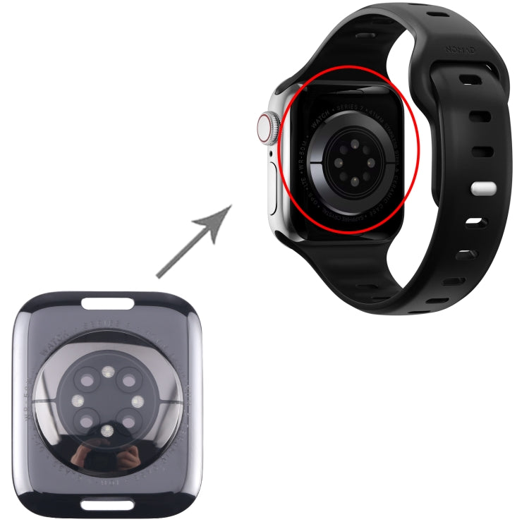 Carcasa trasera de cristal con módulo de carga para Apple Watch Series 7/8/9 (compatible con modelos GPS/LTE de 41 mm y 45 mm)
