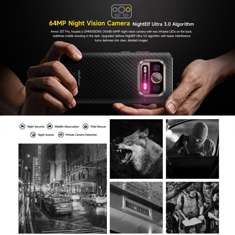 Teléfono robusto Ulefone Armor 25T Pro con imagen térmica, pantalla de 6,78 pulgadas, Android 14, MediaTek Dimensity 6300, red 5G, NFC