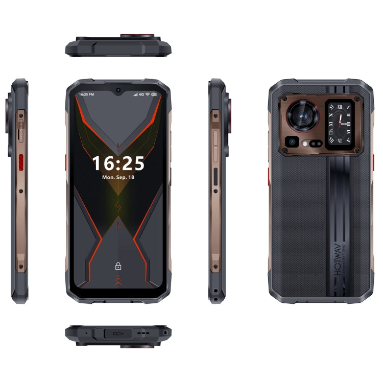 Teléfono robusto HOTWAV Cyber 15 - Resistente al agua IP68/IP69K, pantalla de 6,6", Android 13, MediaTek Helio G99, 12 GB de RAM, 256 GB de almacenamiento, batería de 6280 mAh, 4G, NFC, OTG