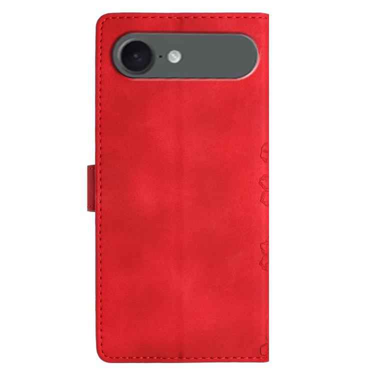 Cherry Blossom Butterfly Skin Feel Embossed PU Phone Case