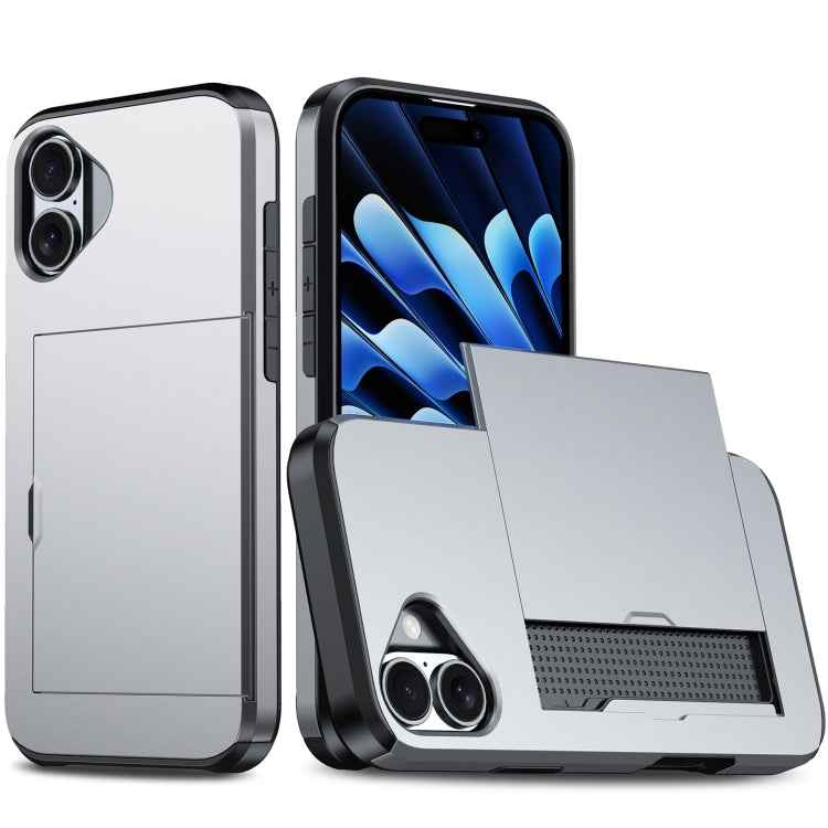 Shockproof Armor Phone Case with Card Slot, For iPhone 16