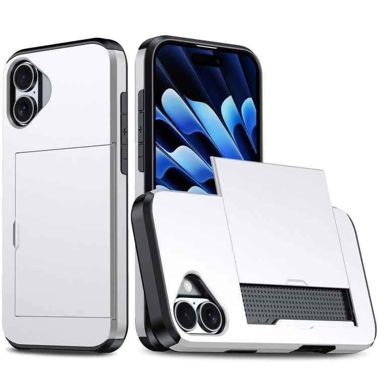 Shockproof Armor Phone Case with Card Slot, For iPhone 16