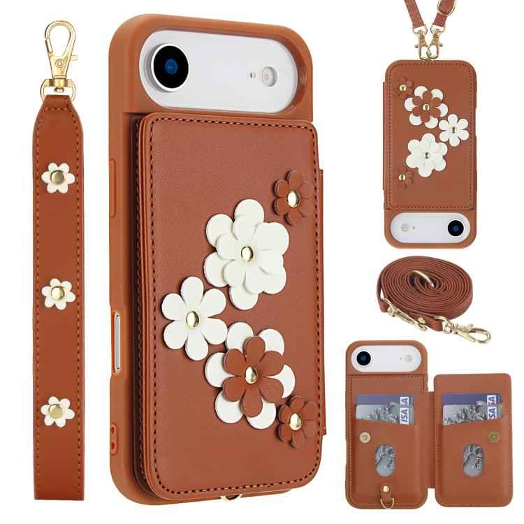 Crossbody Flower Pattern Leather Phone Case