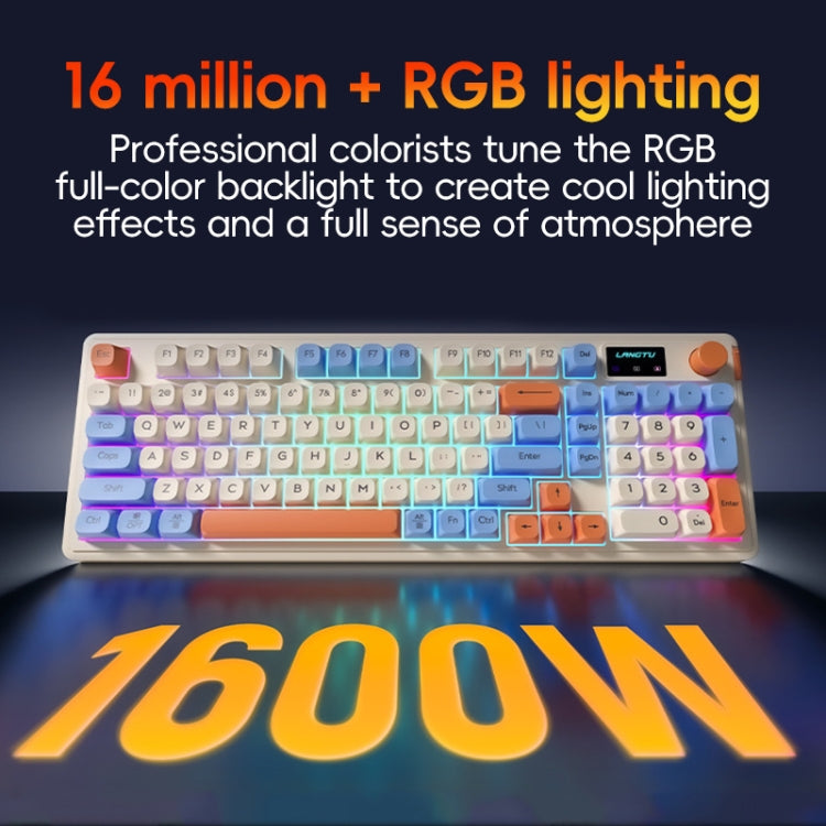 Teclado inalámbrico para juegos LANGTU L98: teclado mecánico trimodo RGB para un rendimiento óptimo