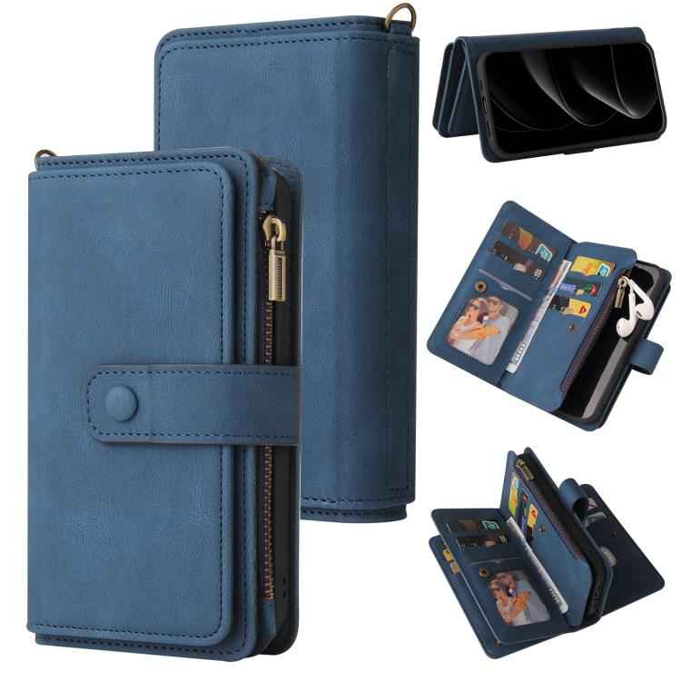 Skin Feel Multi Card Slots Zipper Wallet Leather Phone Case