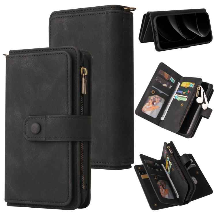 Skin Feel Multi Card Slots Zipper Wallet Leather Phone Case