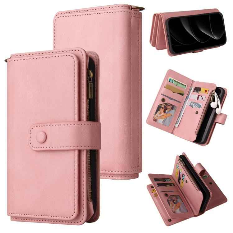 Skin Feel Multi Card Slots Zipper Wallet Leather Phone Case