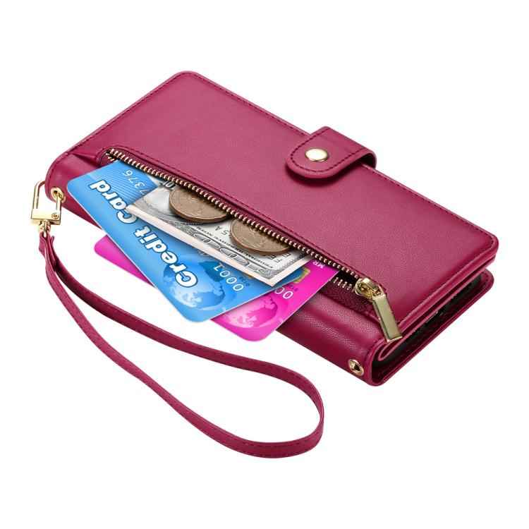 Nine Card-slot Zipper Wallet Bag Leather Phone Case