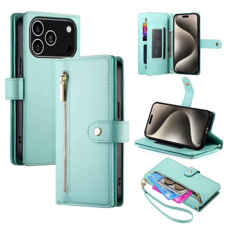 Nine Card-slot Zipper Wallet Bag Leather Phone Case