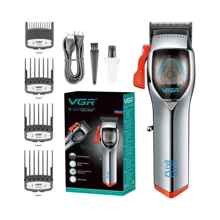VGR V-647 5W USB LED Digital Display Magnetic Motor Electric Hair Clipper