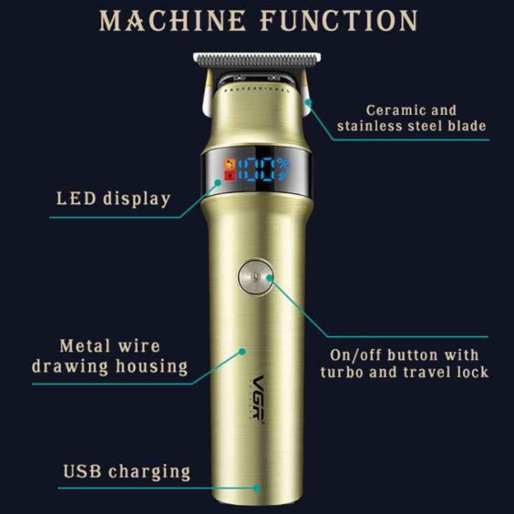 VGR V-991 5W USB Smart Digital Display Electric Hair Clipper