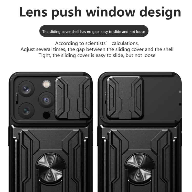 Sliding Camshield TPU+PC Phone Case with Card Slot