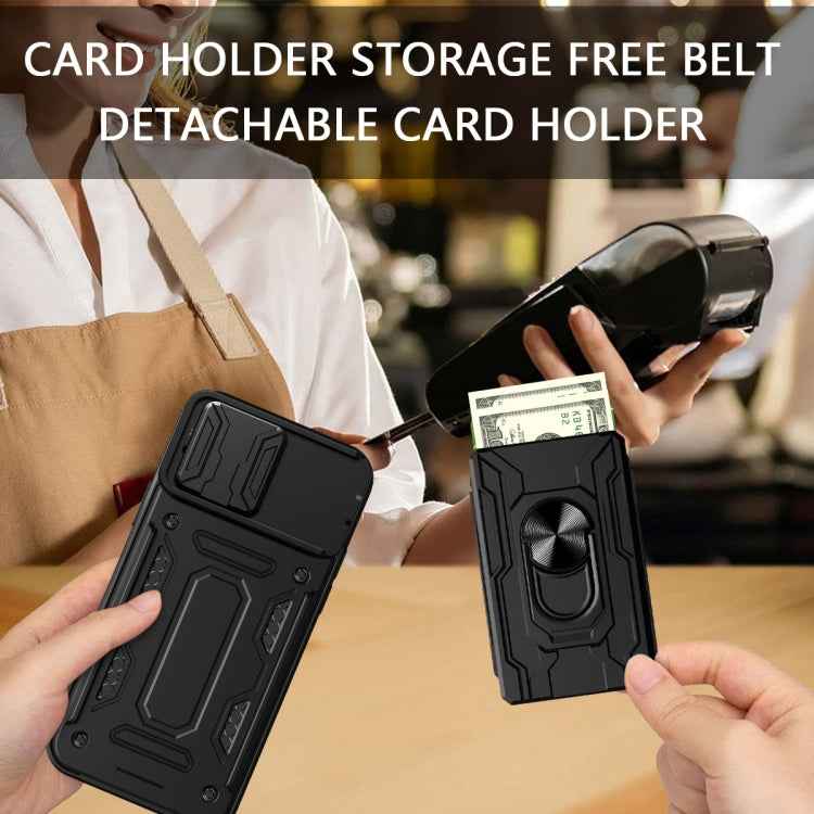 Sliding Camshield TPU+PC Phone Case with Card Slot