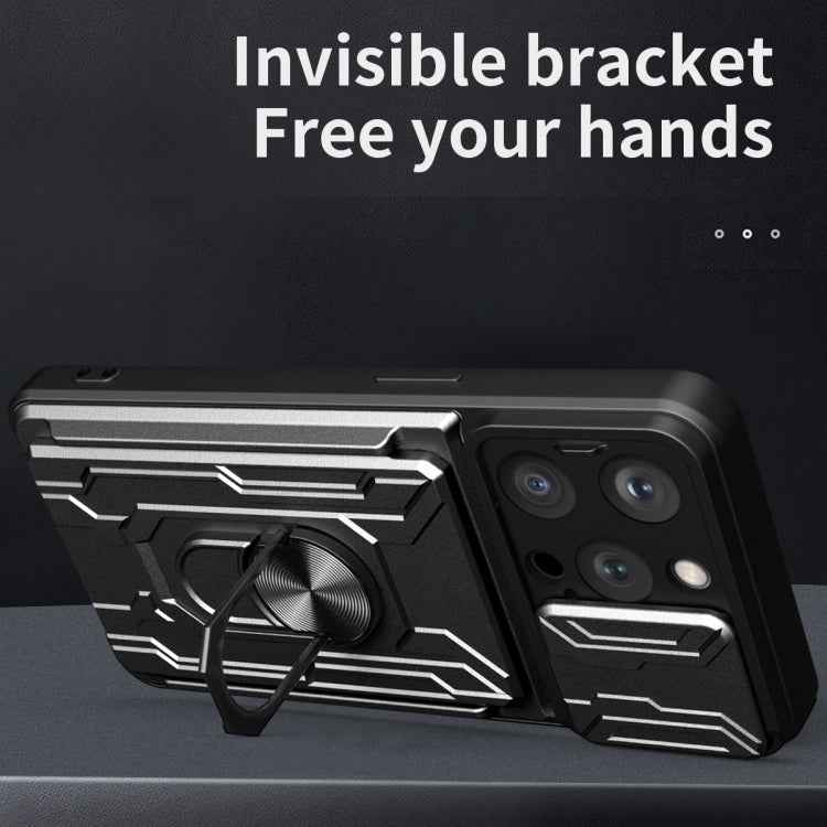 Sliding Camshield TPU+PC Phone Case with Card Slot