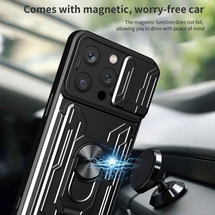 Sliding Camshield TPU+PC Phone Case with Card Slot