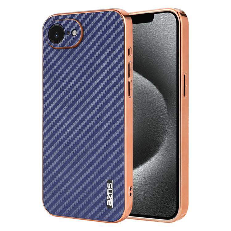 AZNS Electroplated Edge Carbon Fiber Texture Phone Case