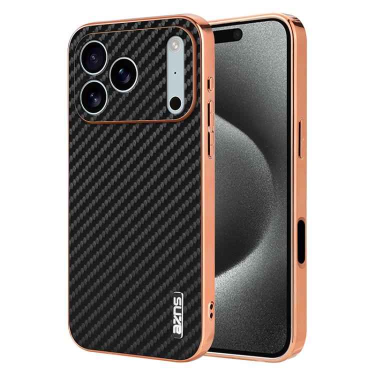 AZNS Electroplated Edge Carbon Fiber Texture Phone Case