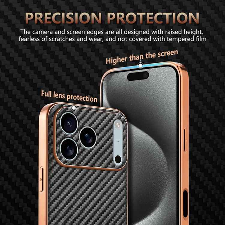 AZNS Electroplated Edge Carbon Fiber Texture Phone Case