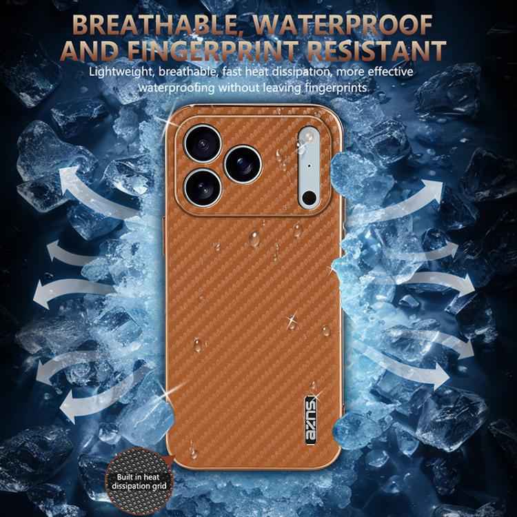 AZNS Electroplated Edge Carbon Fiber Texture Phone Case