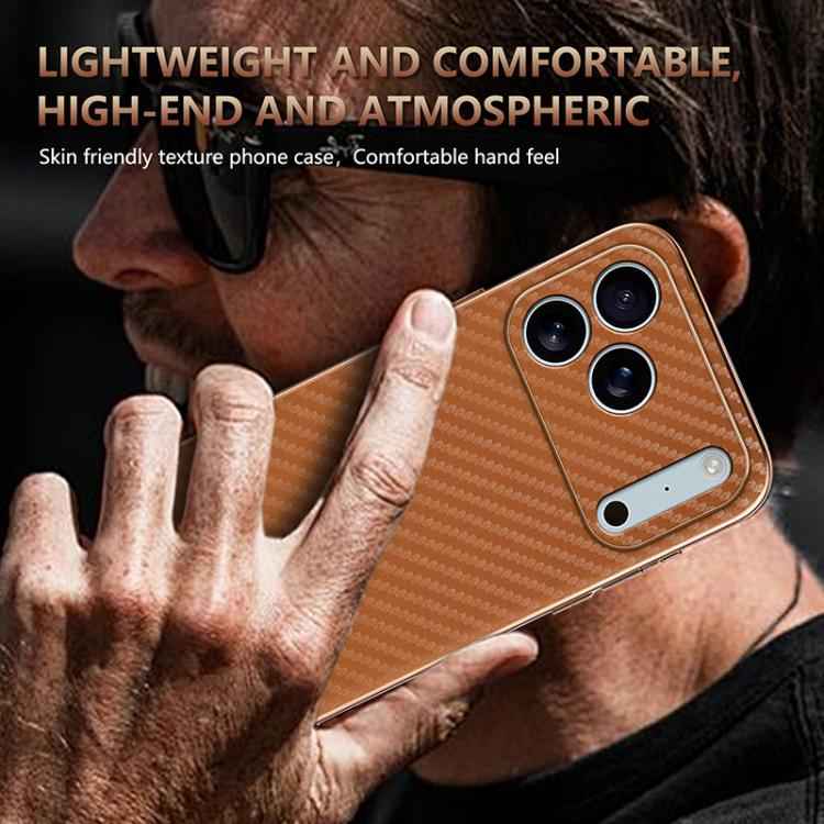 AZNS Electroplated Edge Carbon Fiber Texture Phone Case