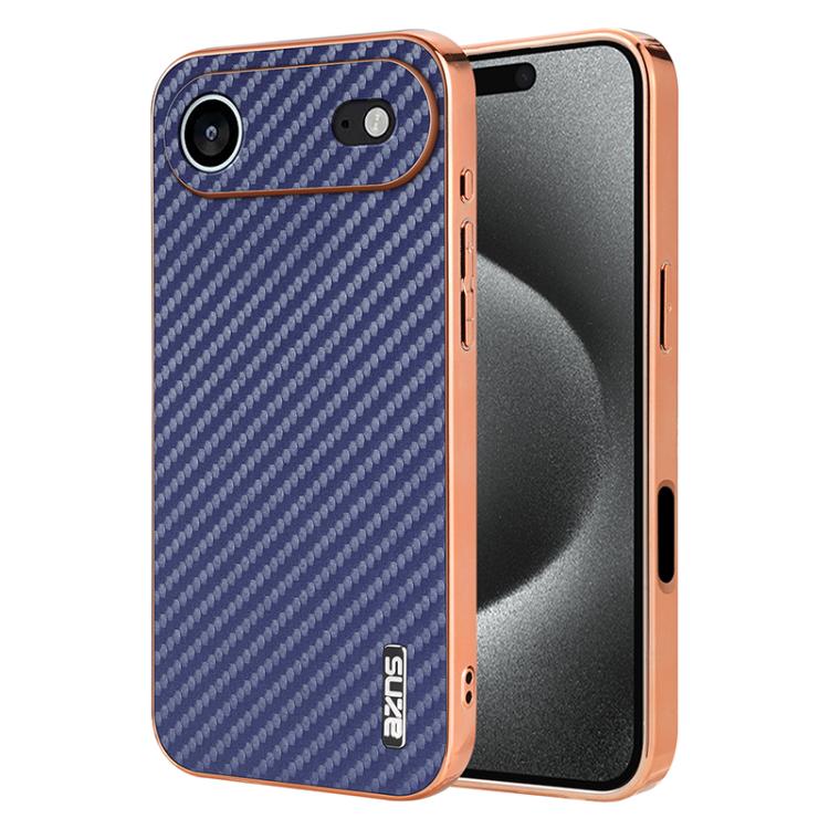 AZNS Electroplated Edge Carbon Fiber Texture Phone Case