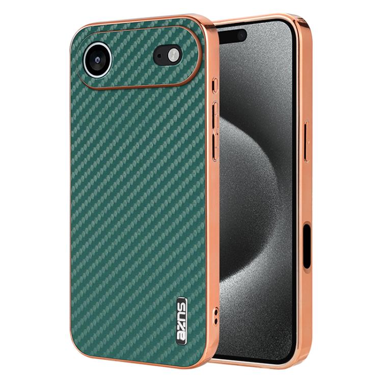 AZNS Electroplated Edge Carbon Fiber Texture Phone Case