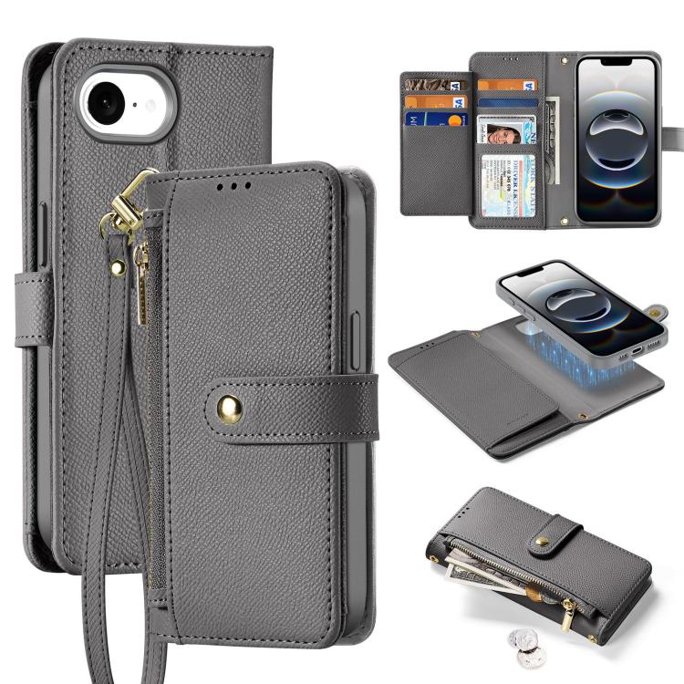 DUX DUCIS Lawa Series 2 in 1 Wallet Zipper Detachable MagSafe Phone Case with Lanyard