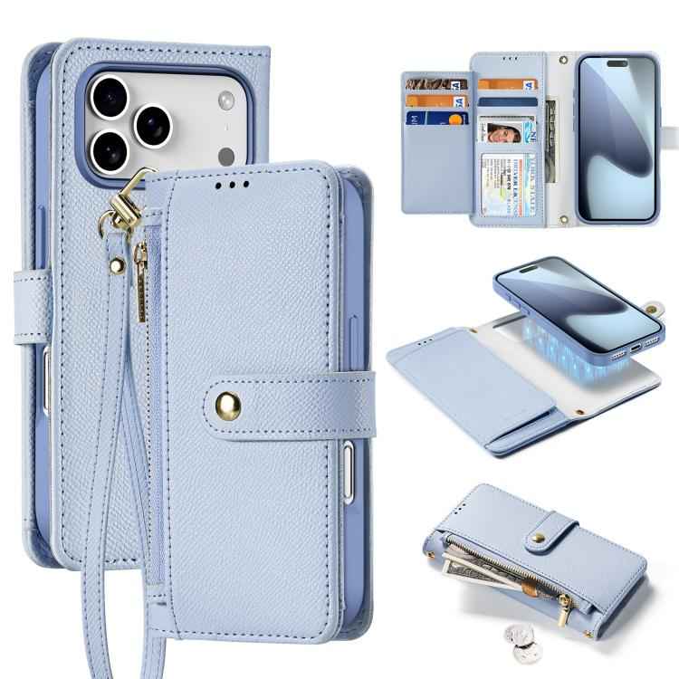 DUX DUCIS Lawa Series 2 in 1 Wallet Zipper Detachable MagSafe Phone Case with Lanyard