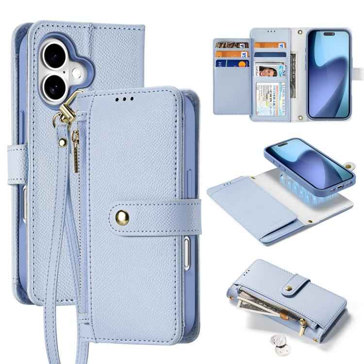 DUX DUCIS Lawa Series 2 in 1 Wallet Zipper Detachable MagSafe Phone Case with Lanyard