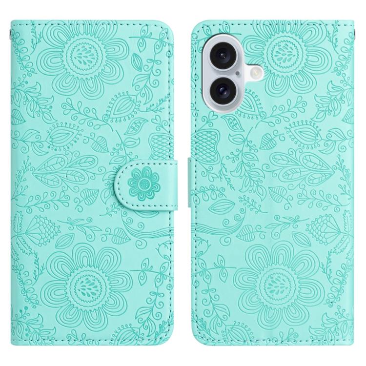 Floral Embossed Pattern Leather Phone Case