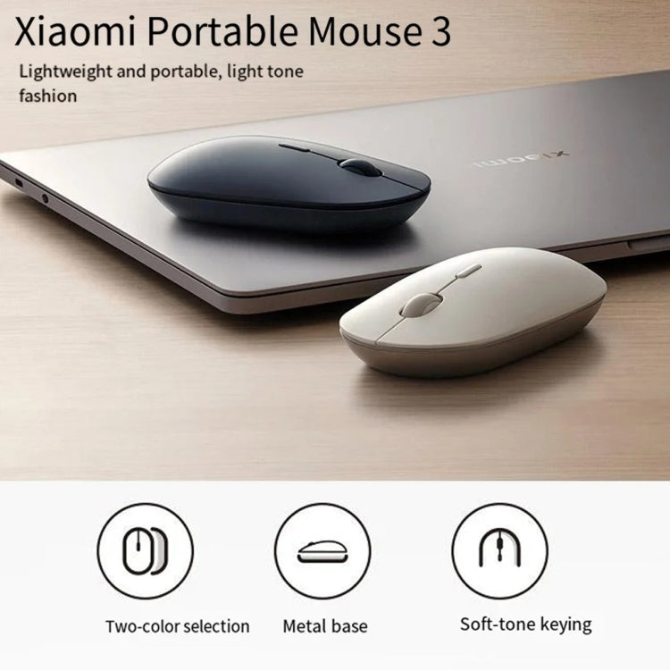 Original Xiaomi XMBXSB01YM Bluetooth Silent Portable Mouse 3 - Dual Mode Design