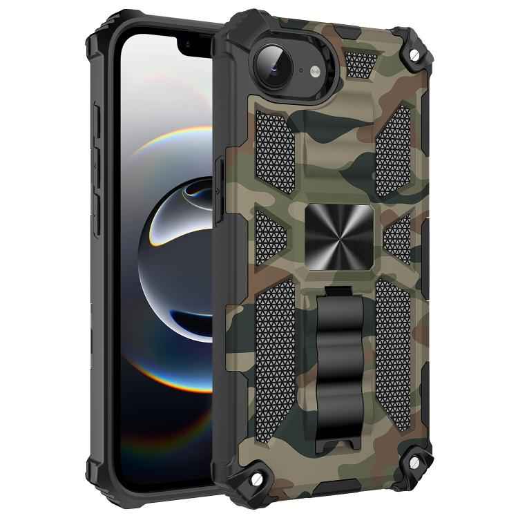Camouflage Armor Kickstand TPU + PC Magnetic Phone Case