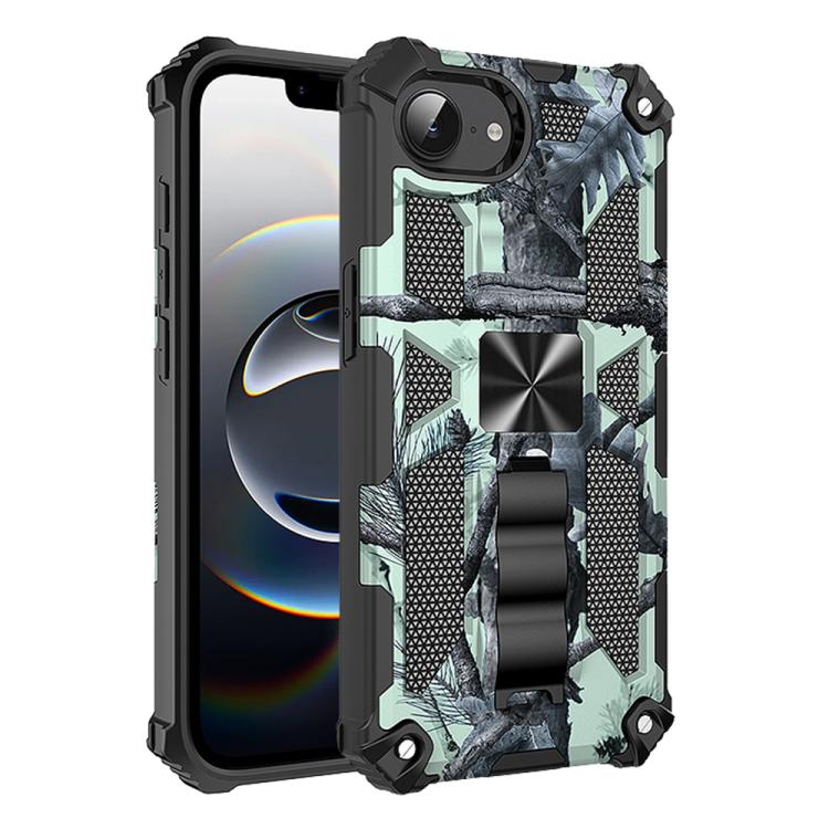 Camouflage Armor Kickstand TPU + PC Magnetic Phone Case