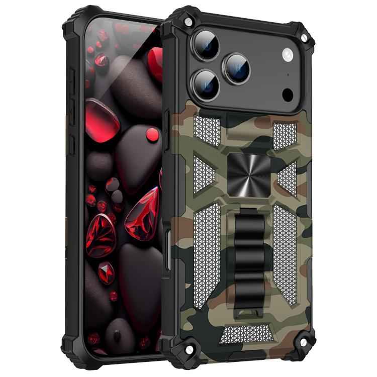 Camouflage Armor Kickstand TPU + PC Magnetic Phone Case