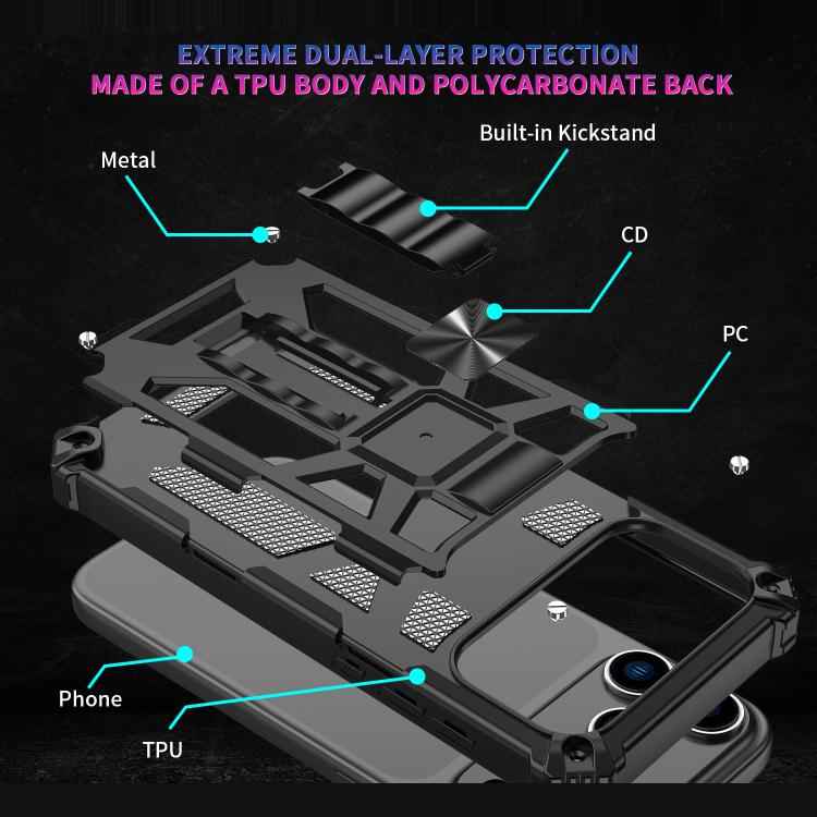 Camouflage Armor Kickstand TPU + PC Magnetic Phone Case
