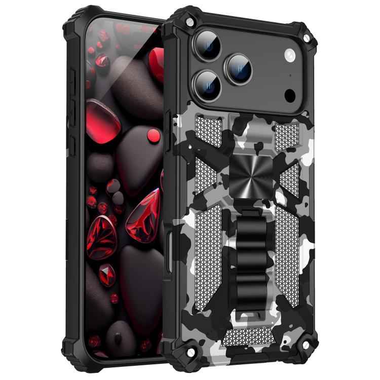 Camouflage Armor Kickstand TPU + PC Magnetic Phone Case