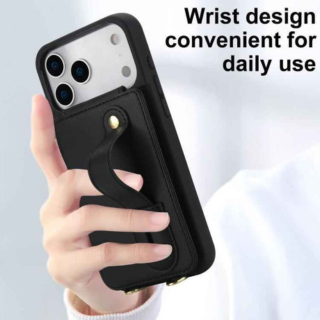 Wristband Vertical Flip Wallet Back Cover Phone Case with Long Lanyard