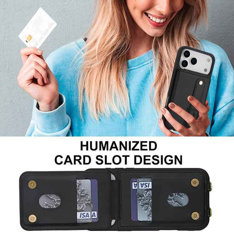 Wristband Vertical Flip Wallet Back Cover Phone Case with Long Lanyard