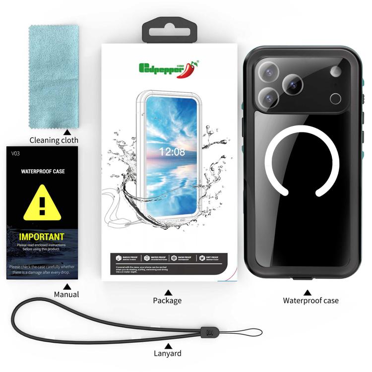 RedPepper Transparent Dot IP68 Waterproof Triple-proof MagSafe Phone Case
