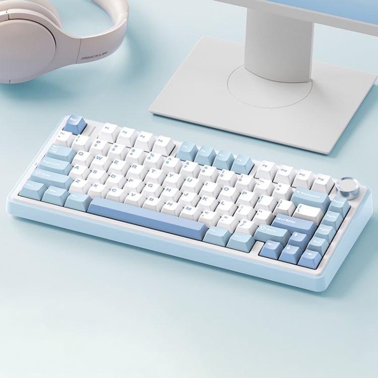 Teclado mecánico AULA F75 de 80 teclas RGB con cable, 2,4 G y conectividad Bluetooth