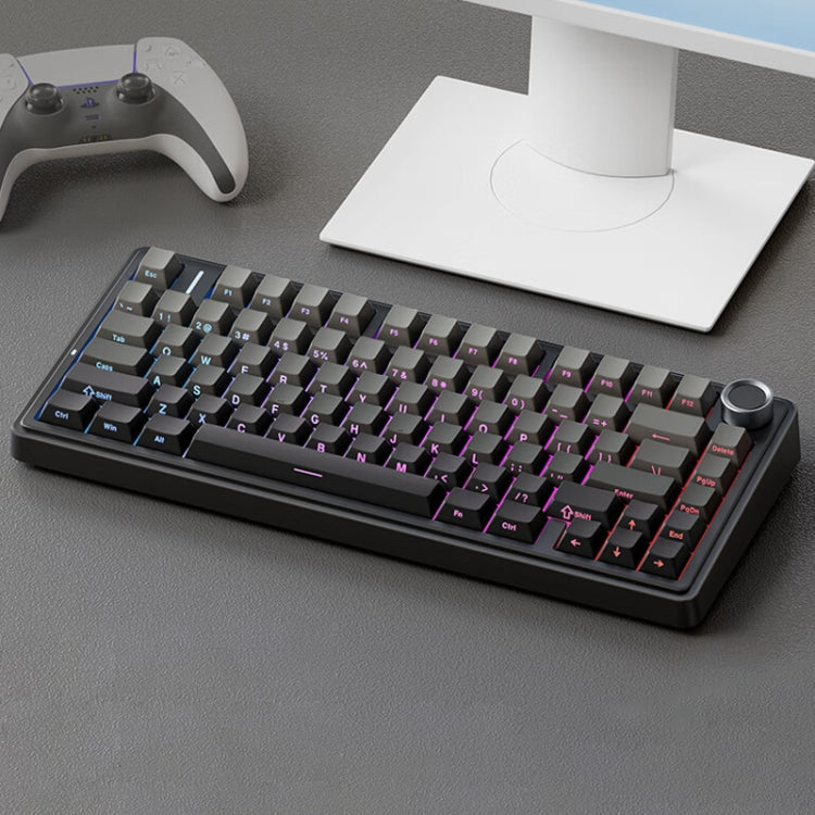 Teclado mecánico AULA F75 de 80 teclas RGB con cable, 2,4 G y conectividad Bluetooth