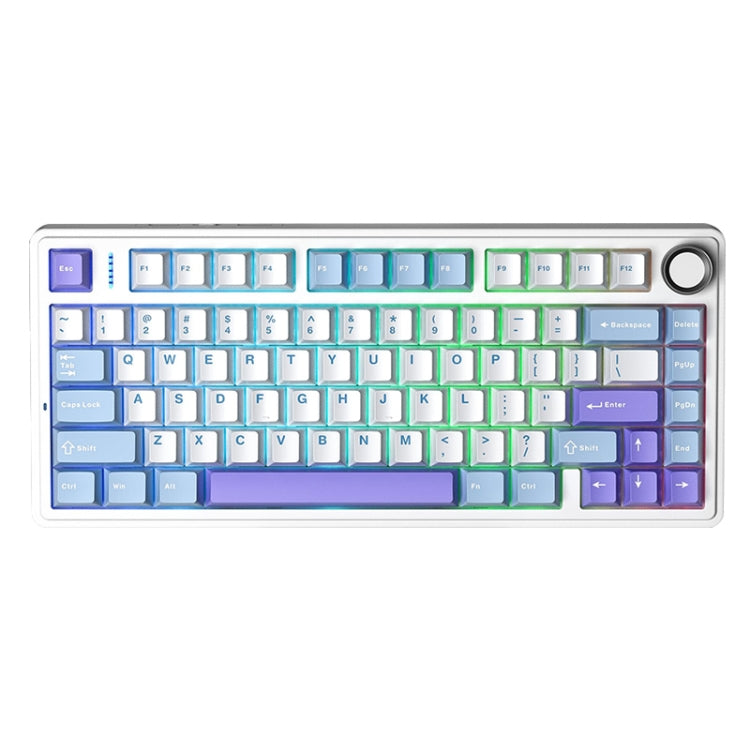 Teclado mecánico AULA F75 de 80 teclas RGB con cable, 2,4 G y conectividad Bluetooth