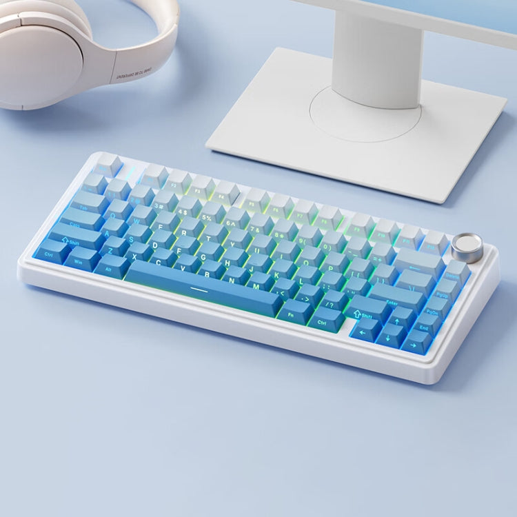 Teclado mecánico AULA F75 de 80 teclas RGB con cable, 2,4 G y conectividad Bluetooth
