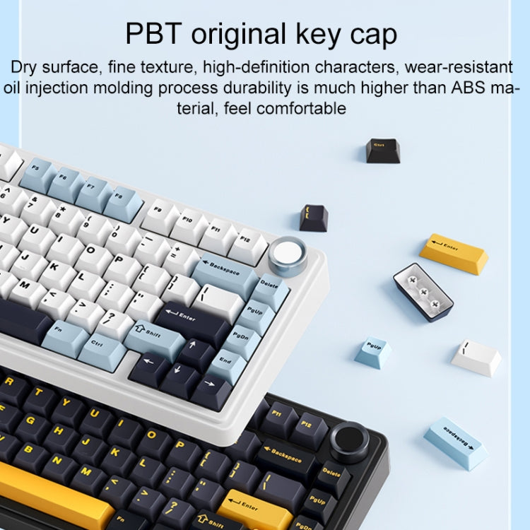 Teclado mecánico AULA F75 de 80 teclas RGB con cable, 2,4 G y conectividad Bluetooth