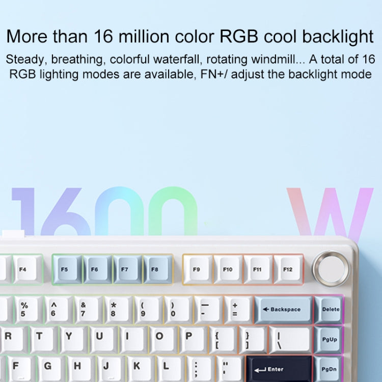 Teclado mecánico AULA F75 de 80 teclas RGB con cable, 2,4 G y conectividad Bluetooth
