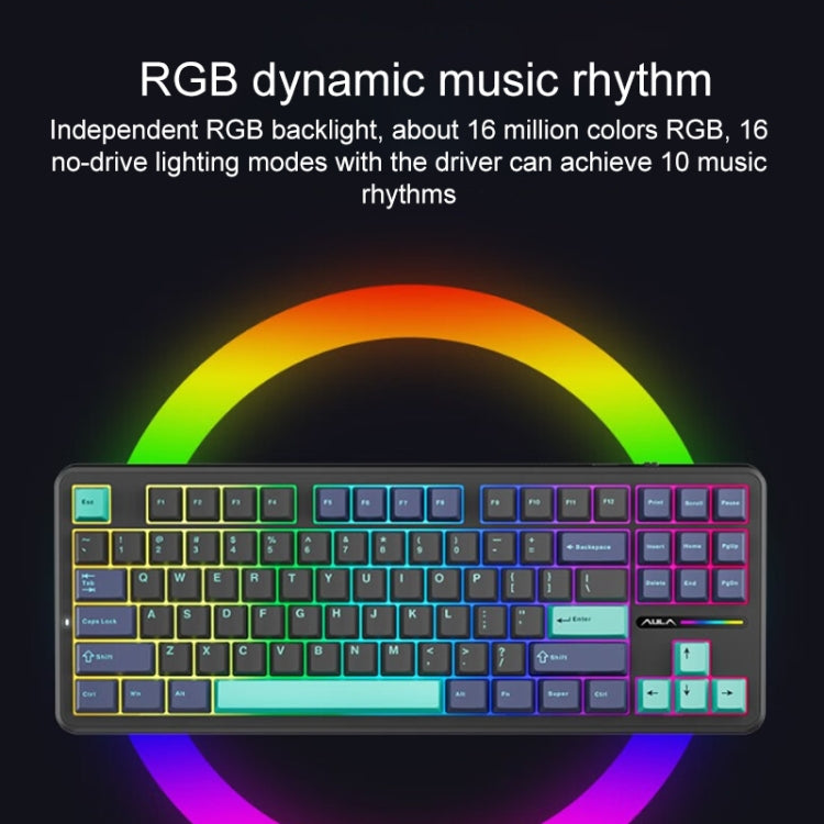 Teclado mecánico AULA F87 Pro: RGB de 3 modos para una experiencia de juego excepcional