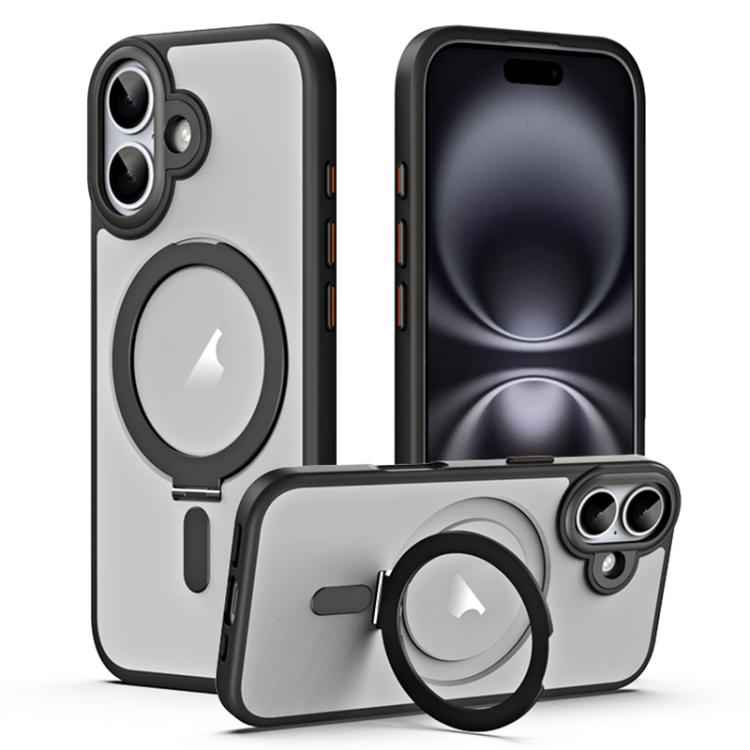 Airbag MagSafe Shockproof Frosted Phone Case with Fold Holder