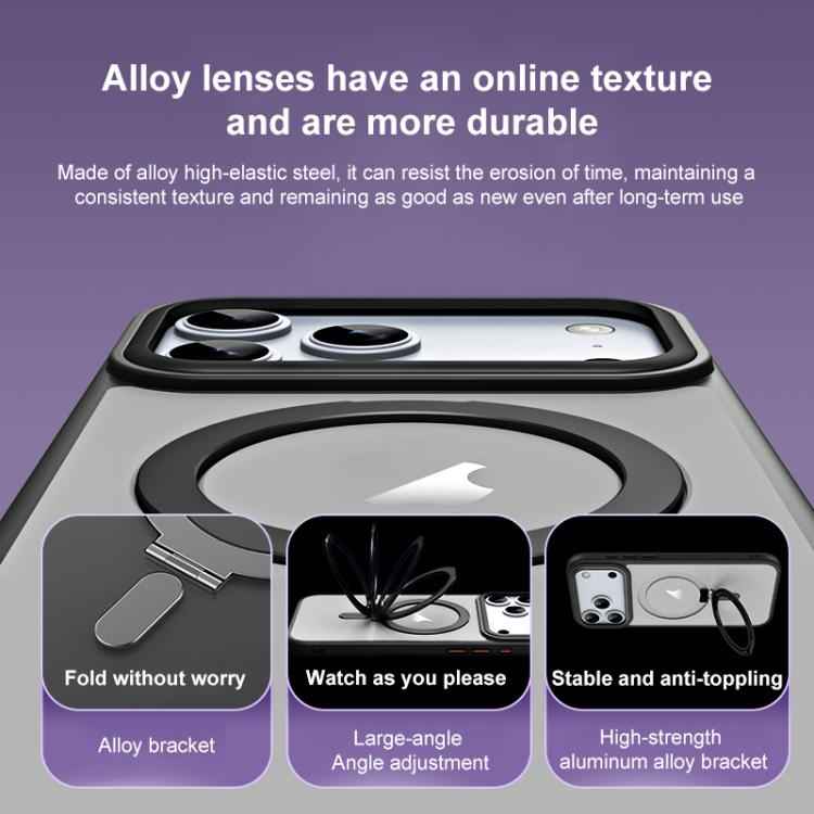 Airbag MagSafe Shockproof Frosted Phone Case with Fold Holder